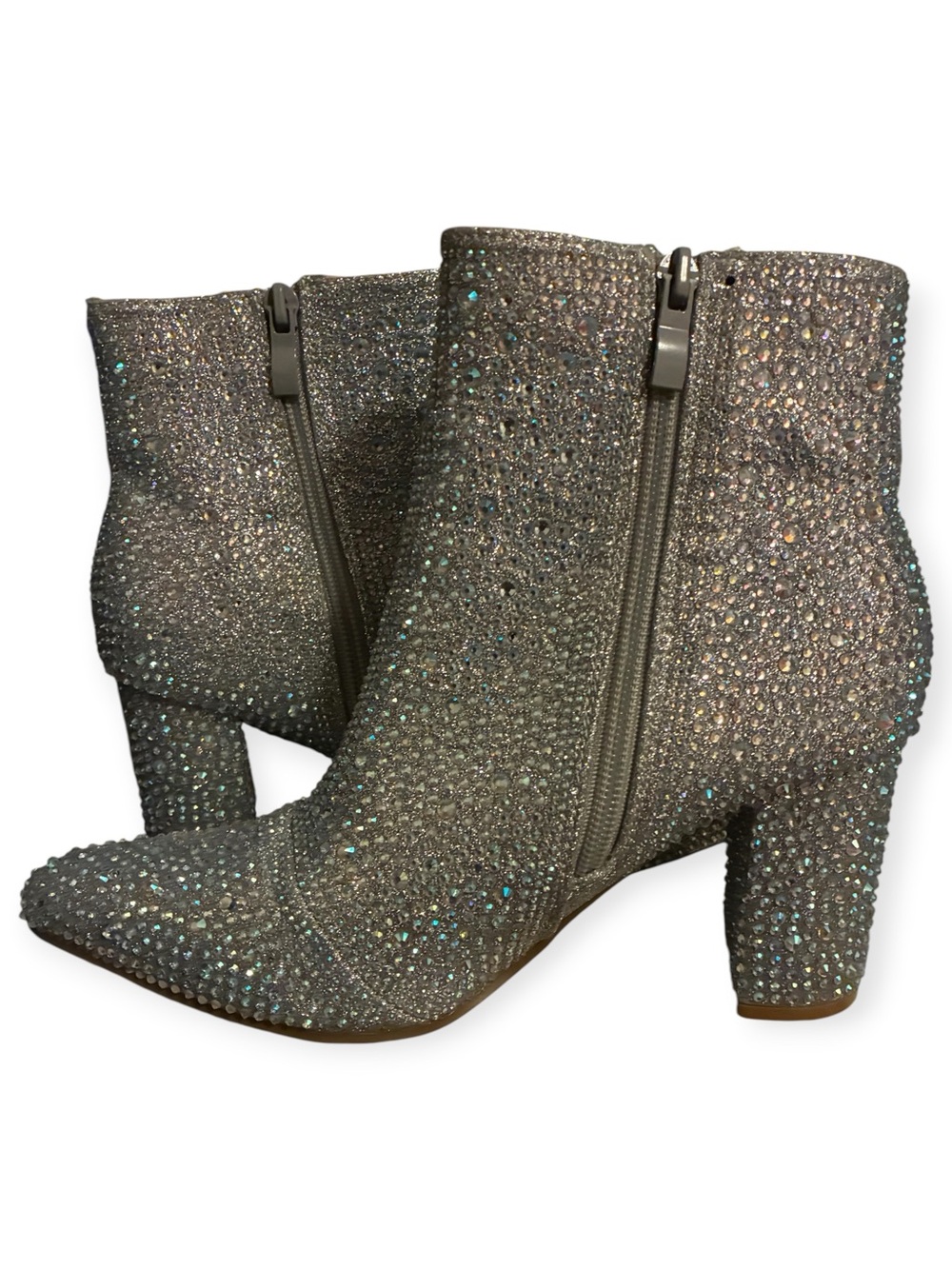 Forever US 7 Rhinestone Bling Embellished Pointed Toe Ankle Booties ICEBERG-12 - Picture 6 of 14